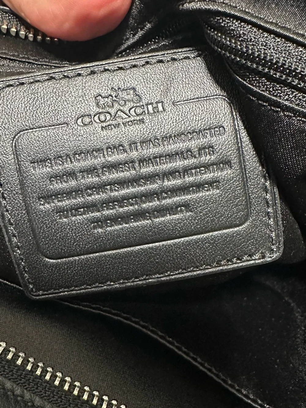 Coach Black Leather Structured Shoulder Bag with Crossbody Strap